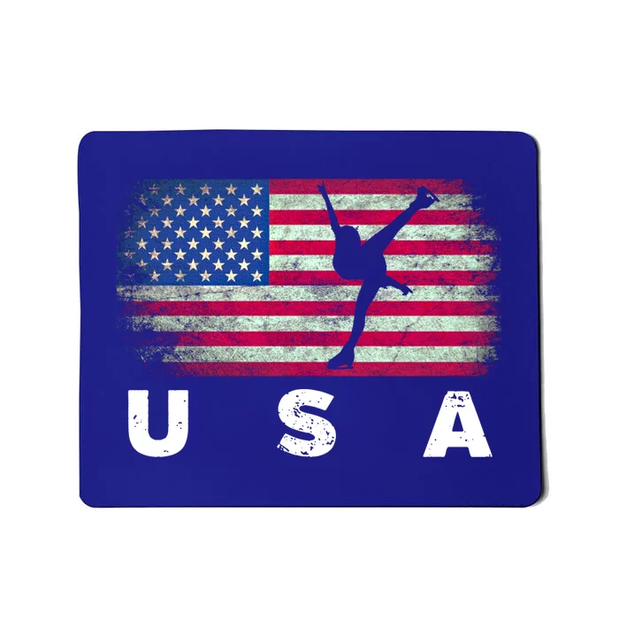 American Flag Figure Skating Cute Us Skaters Cute Gift Mousepad