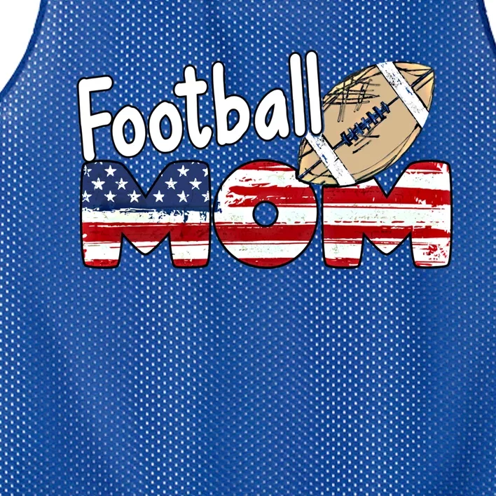 American Flag Football Mom Gift Mom Lovers American Football Gift Mesh Reversible Basketball Jersey Tank