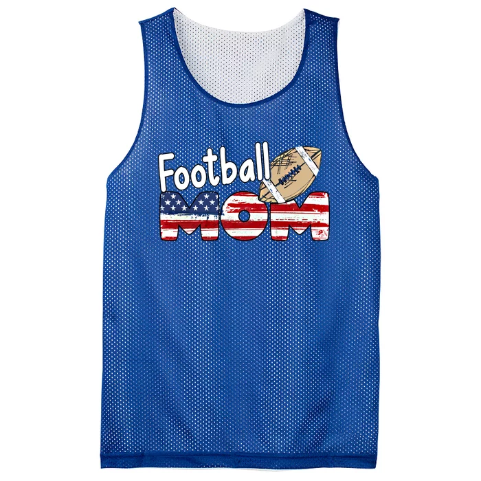 American Flag Football Mom Gift Mom Lovers American Football Gift Mesh Reversible Basketball Jersey Tank