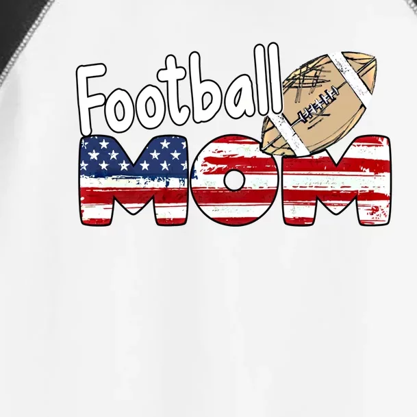 American Flag Football Mom Gift Mom Lovers American Football Gift Toddler Fine Jersey T-Shirt