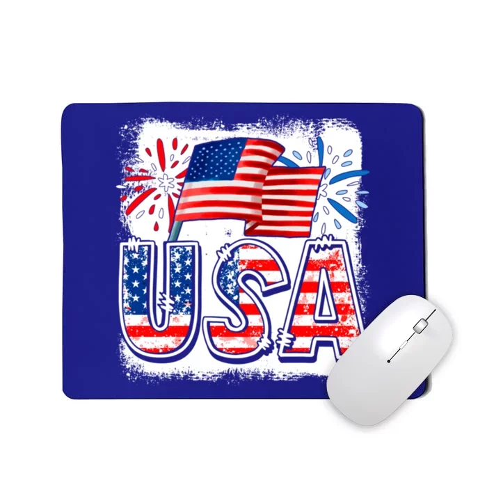 American Flag Funny Usa 4th Of July Funny Mom Mama Funny Gift Mousepad