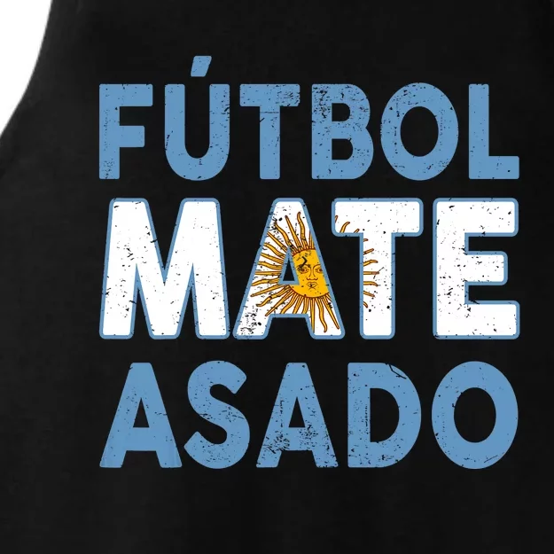 Argentina Flag Futbol Mate Asado Argentinian Pride Ladies Tri-Blend Wicking Tank