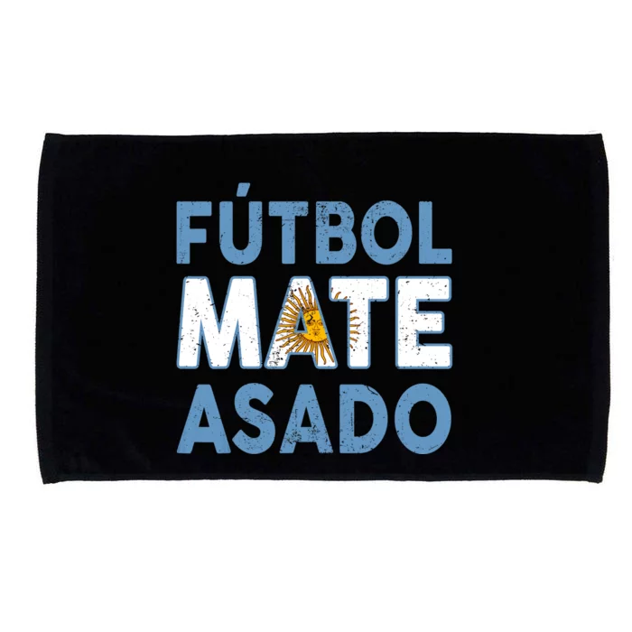 Argentina Flag Futbol Mate Asado Argentinian Pride Microfiber Hand Towel