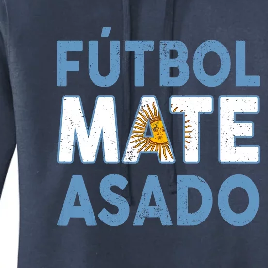 Argentina Flag Futbol Mate Asado Argentinian Pride Women's Pullover Hoodie