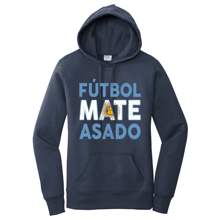 Argentina Flag Futbol Mate Asado Argentinian Pride Women's Pullover Hoodie