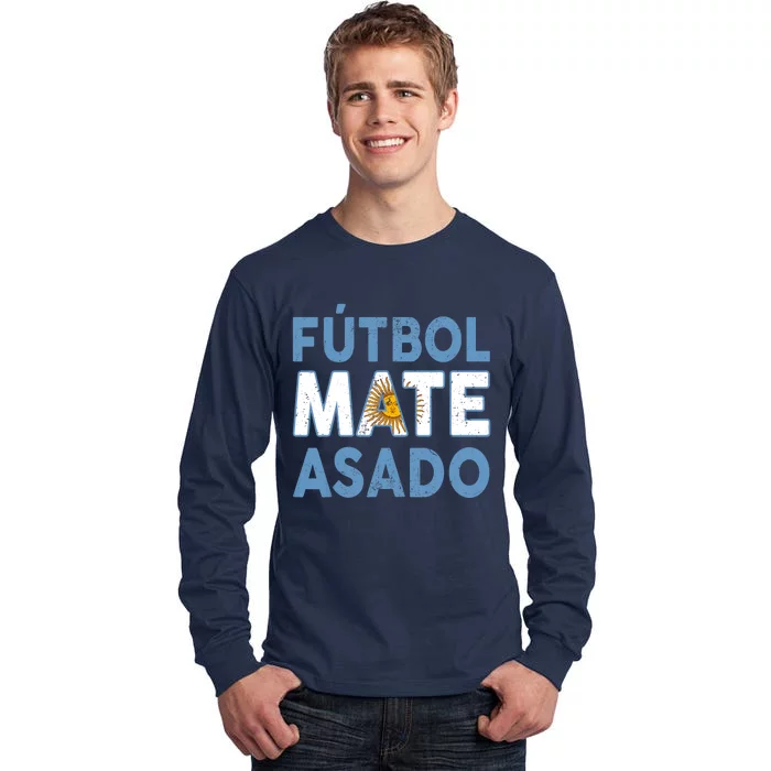 Argentina Flag Futbol Mate Asado Argentinian Pride Tall Long Sleeve T-Shirt