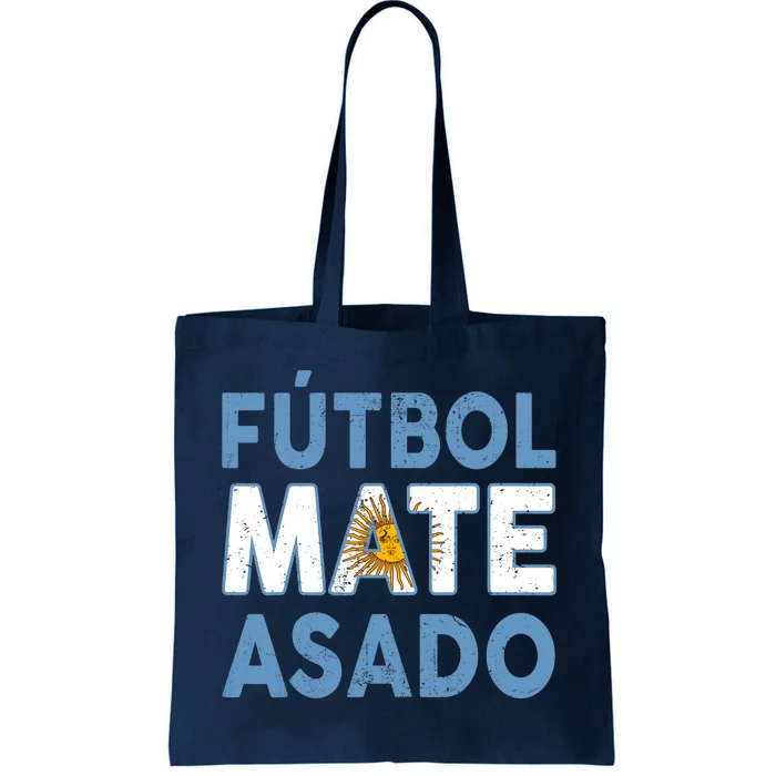 Argentina Flag Futbol Mate Asado Argentinian Pride Tote Bag