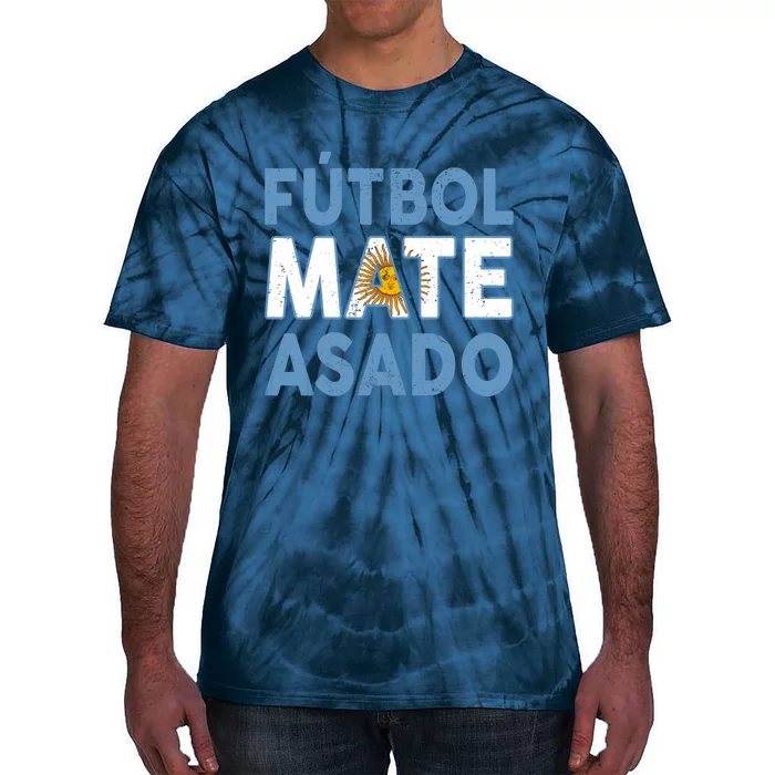 Argentina Flag Futbol Mate Asado Argentinian Pride Tie-Dye T-Shirt