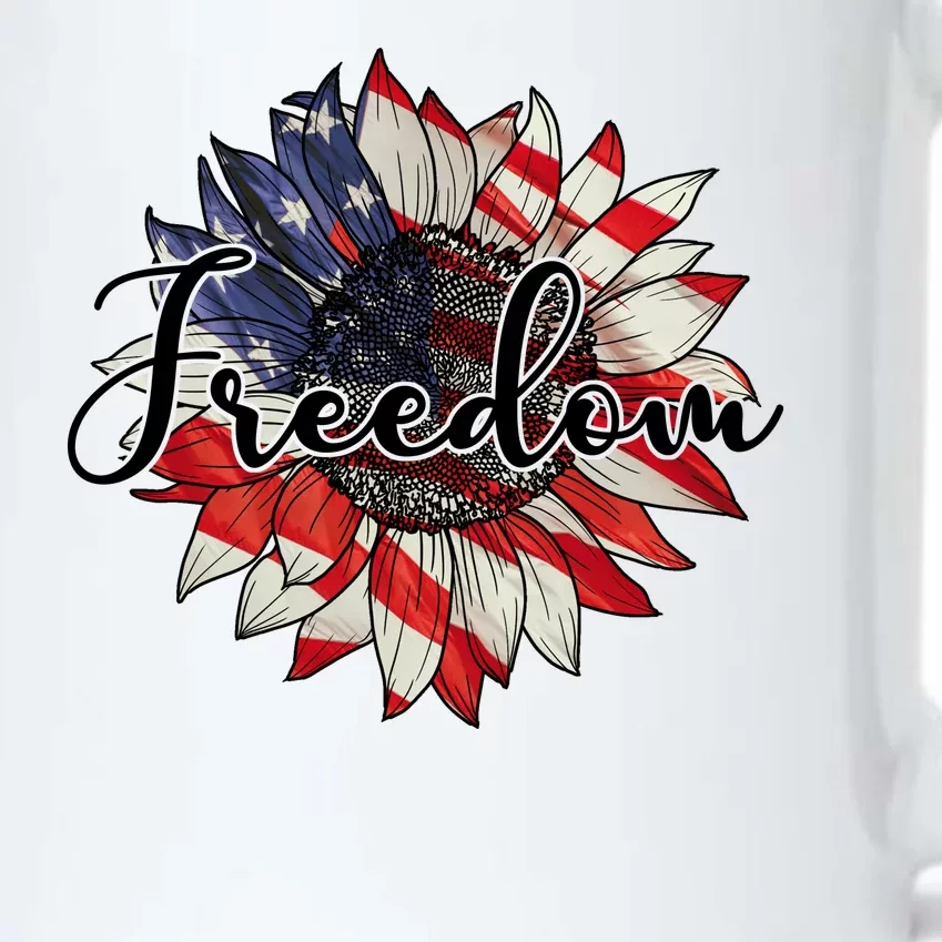 American Flag Freedom Sunflower Independence Day Black Color Changing Mug