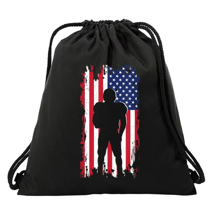 America Football Flag Drawstring Bag