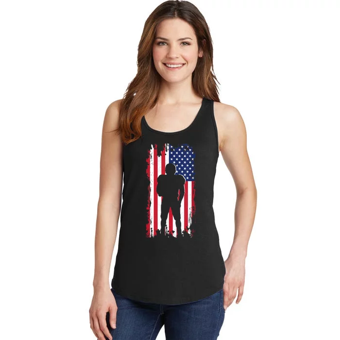 America Football Flag Ladies Essential Tank