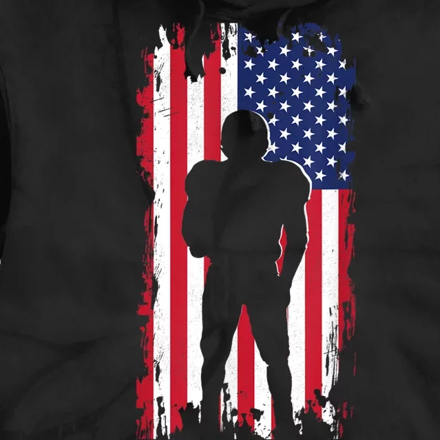 America Football Flag Tie Dye Hoodie