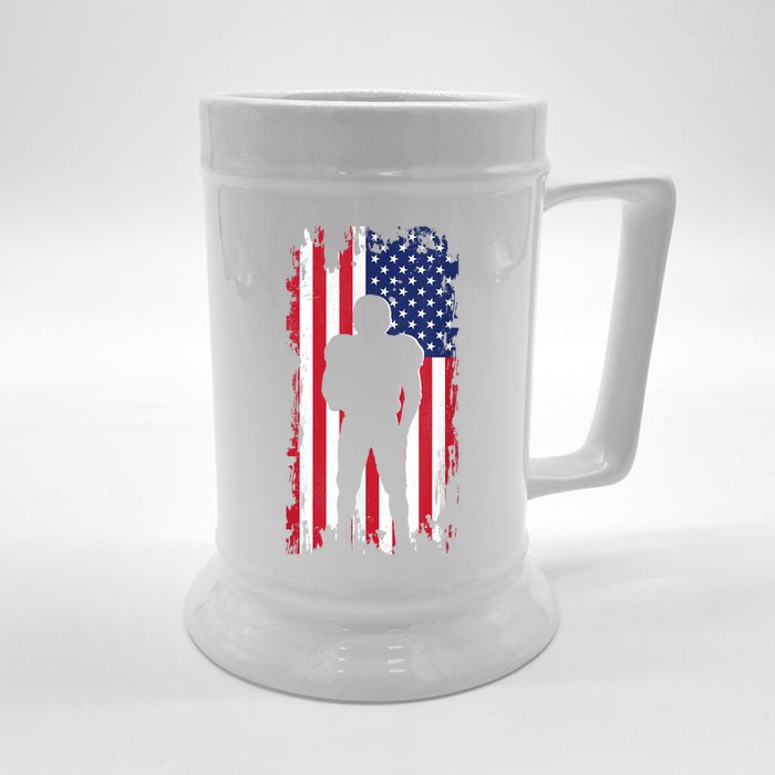 America Football Flag Front & Back Beer Stein