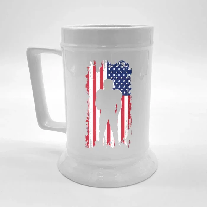 America Football Flag Front & Back Beer Stein