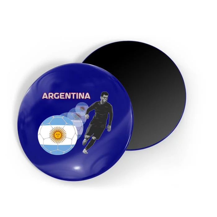 Argentina Flag Football Player World Game Winner Soccer Team Funny Gift Magnet