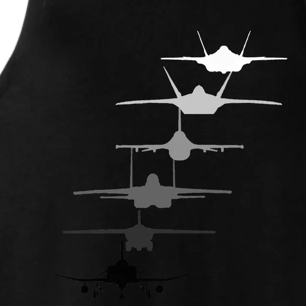 Air Force Fighter Jets F4 F111 F15 F16 F22 F35 Ladies Tri-Blend Wicking Tank