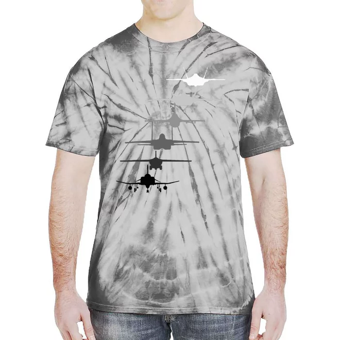 Air Force Fighter Jets F4 F111 F15 F16 F22 F35 Tie-Dye T-Shirt