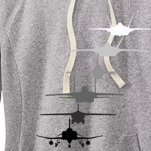 Air Force Fighter Jets F4 F111 F15 F16 F22 F35 Women's Fleece Hoodie