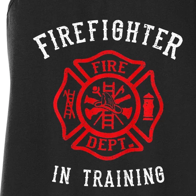 Adorable Firefighter for Little Heroes Women's Racerback Tank