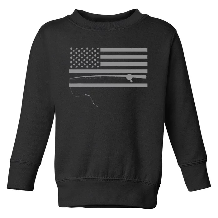 American Flag Fishing Apparel Fishing Toddler Sweatshirt