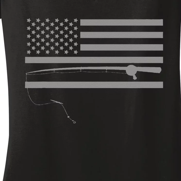 American Flag Fishing Apparel Fishing Women's V-Neck T-Shirt