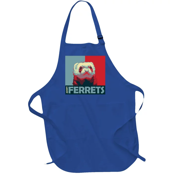 Adopt Ferrets Ferret Costume Ferret Plushie Gift Full-Length Apron With Pocket