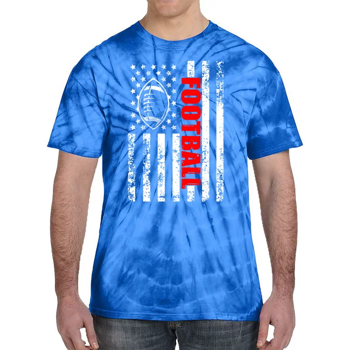 American Flag Football Patriotic Football Cool Gift Tie-Dye T-Shirt