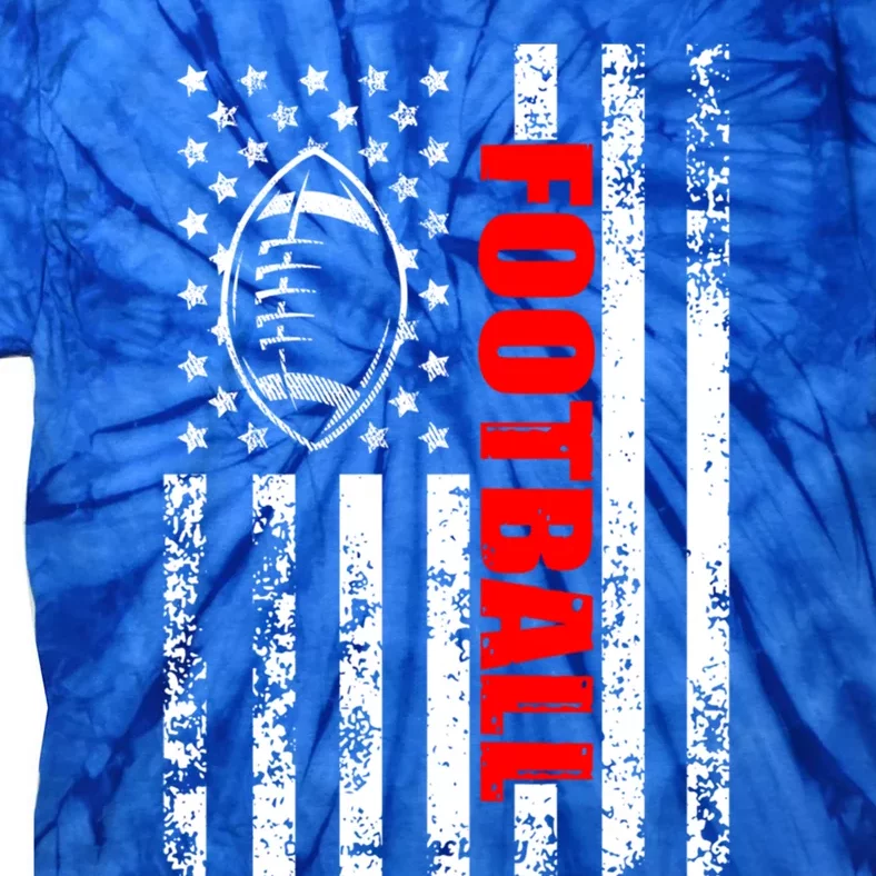 American Flag Football Patriotic Football Cool Gift Tie-Dye T-Shirt