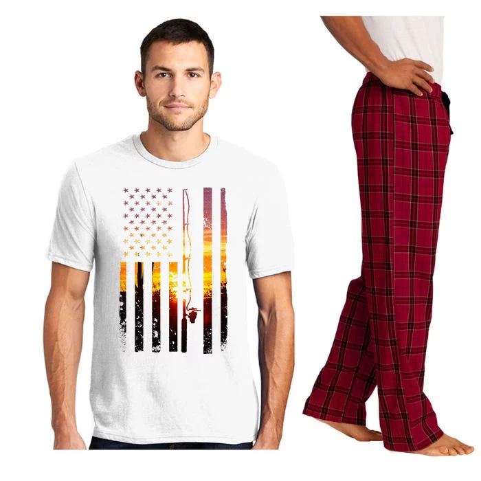 American Flag Fish Fisher Fisherman Pajama Set