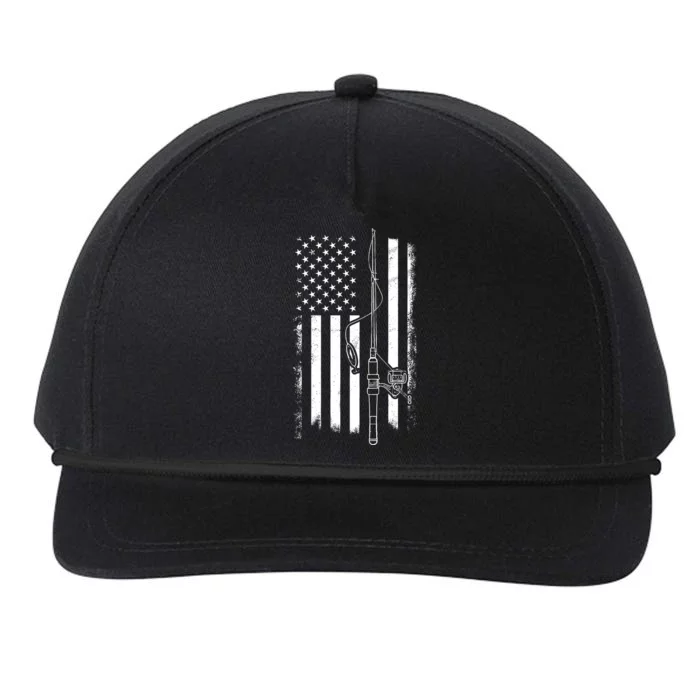 American Flag Fishing Pole Usa Flag Fishing Snapback Five-Panel Rope Hat