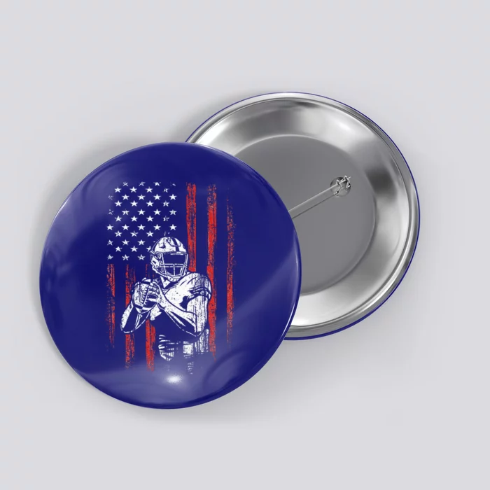 American Flag Football Team Gift Button