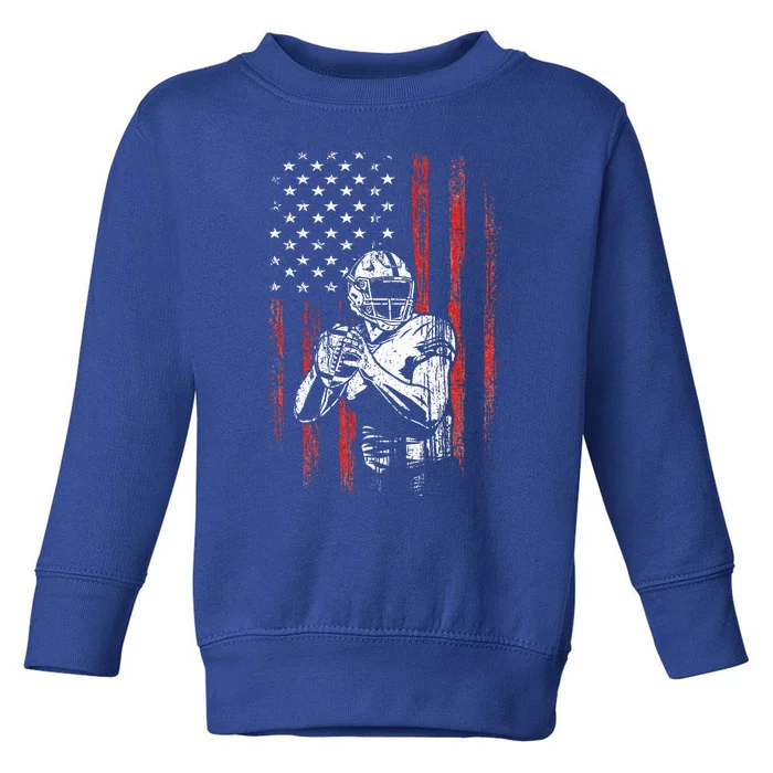 American Flag Football Team Gift Toddler Sweatshirt