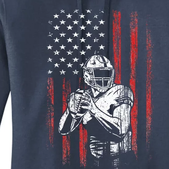 American Flag Football Team Gift Women's Pullover Hoodie