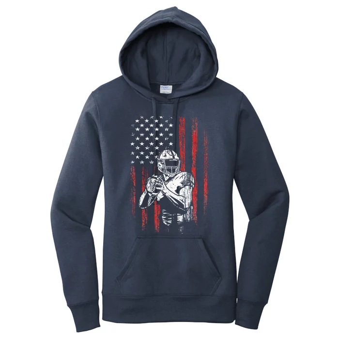 American Flag Football Team Gift Women's Pullover Hoodie