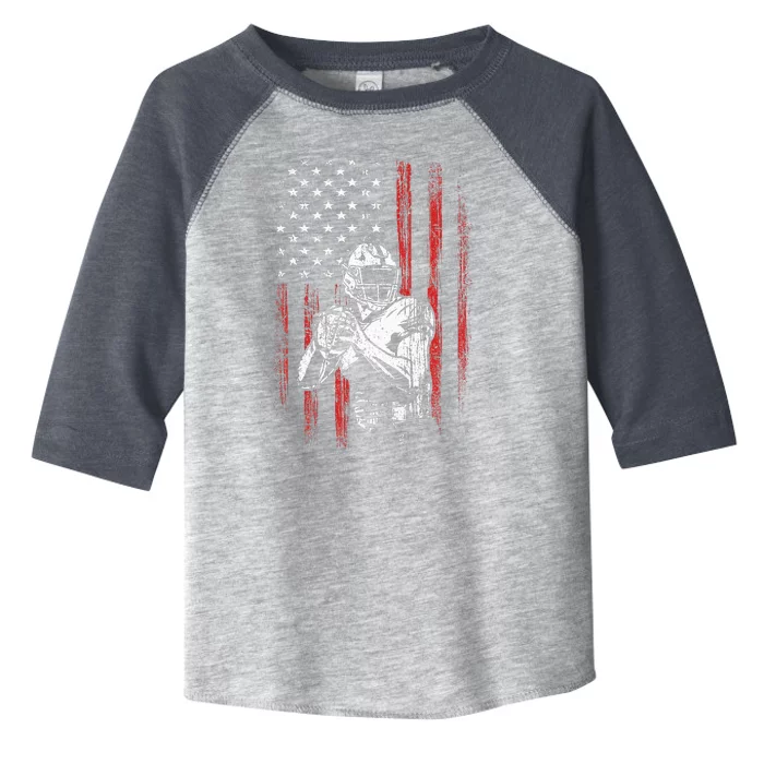 American Flag Football Team Gift Toddler Fine Jersey T-Shirt