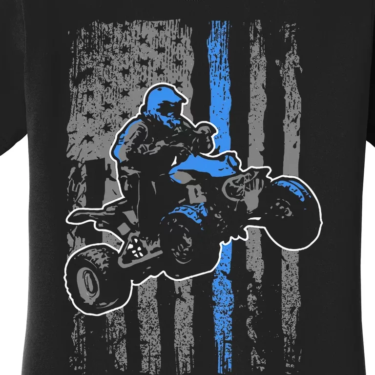 American Flag Four Wheeler Quad Atv Riding Gift Women's T-Shirt