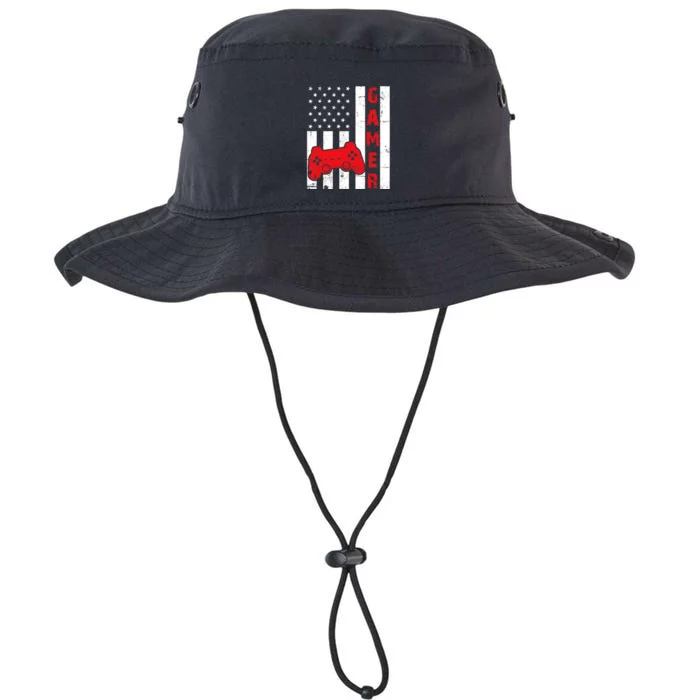 American Flag Funny Gamer Gift Video Games Boy Gaming Legacy Cool Fit Booney Bucket Hat