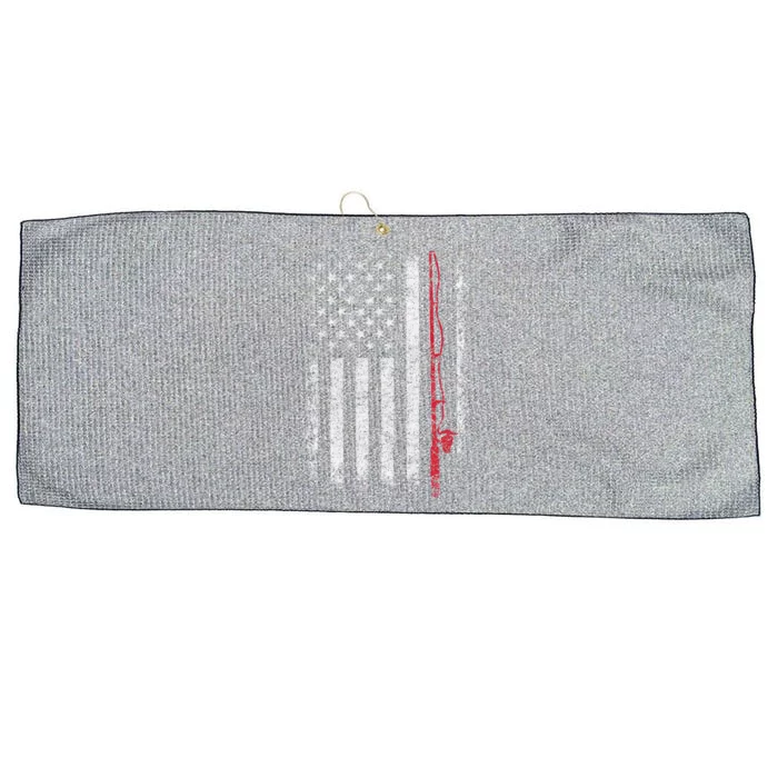 American Flag Fishing Vintage Fishing Large Microfiber Waffle Golf Towel