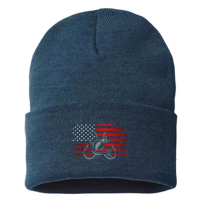 American Flag Fishing Sustainable Knit Beanie