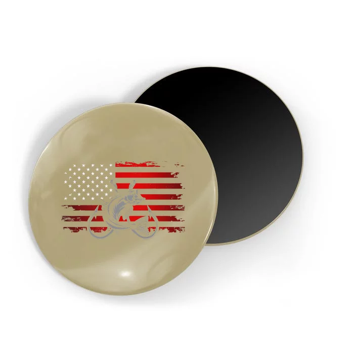 American Flag Fishing Magnet