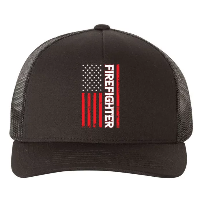 American Flag Firefighter USA United States Yupoong Adult 5-Panel Trucker Hat