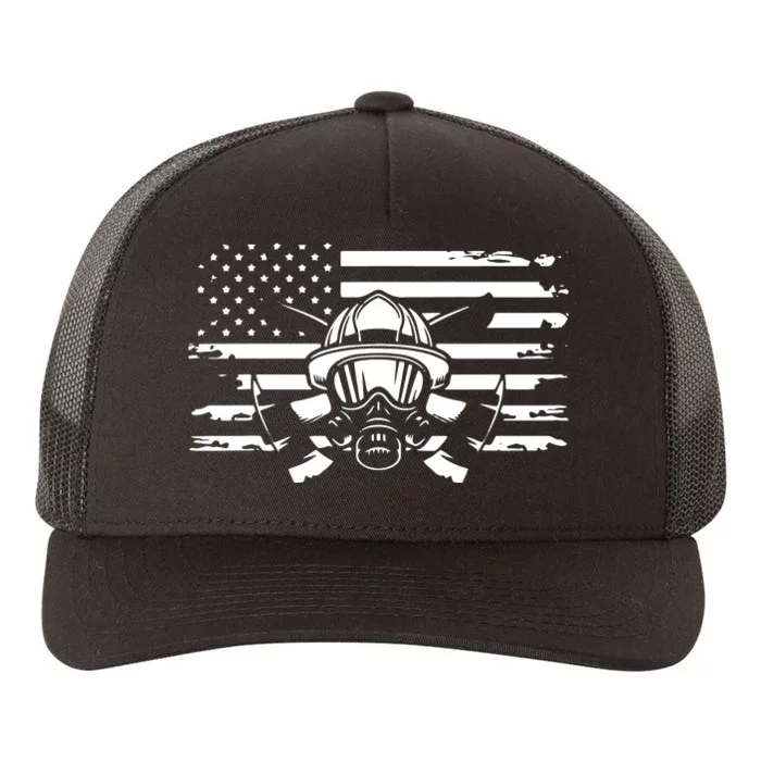 American Flag Fireman Firefighter Apparel Fireman Yupoong Adult 5-Panel Trucker Hat