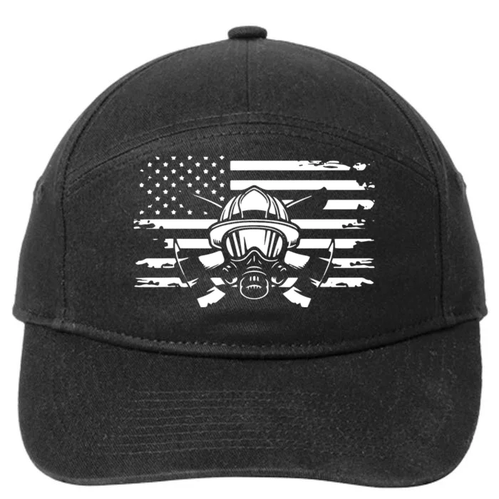 American Flag Fireman Firefighter Apparel Fireman 7-Panel Snapback Hat