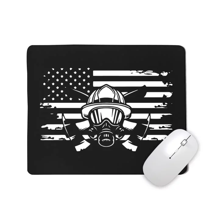 American Flag Fireman Firefighter Apparel Fireman Mousepad