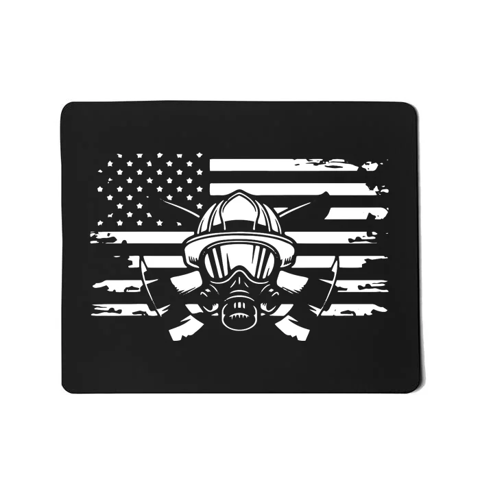 American Flag Fireman Firefighter Apparel Fireman Mousepad