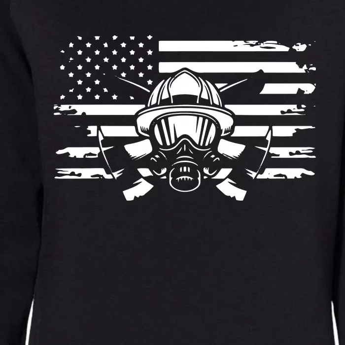 American Flag Fireman Firefighter Apparel Fireman Womens California Wash Sweatshirt