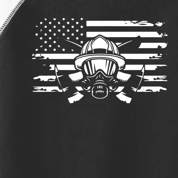 American Flag Fireman Firefighter Apparel Fireman Toddler Fine Jersey T-Shirt