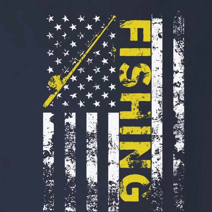 American Flag Fishing Rod USA Patriotic Hoodie Toddler Long Sleeve Shirt