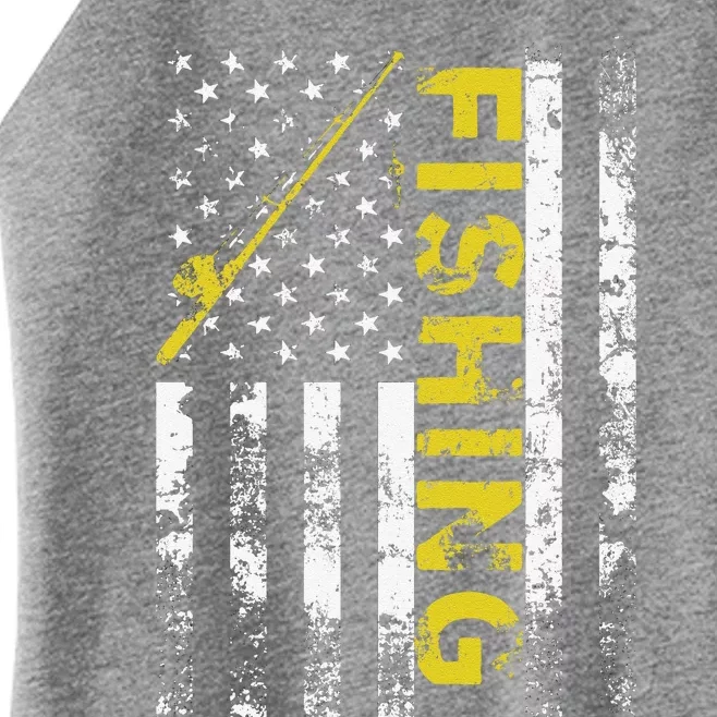 American Flag Fishing Rod USA Patriotic Hoodie Women’s Perfect Tri Rocker Tank