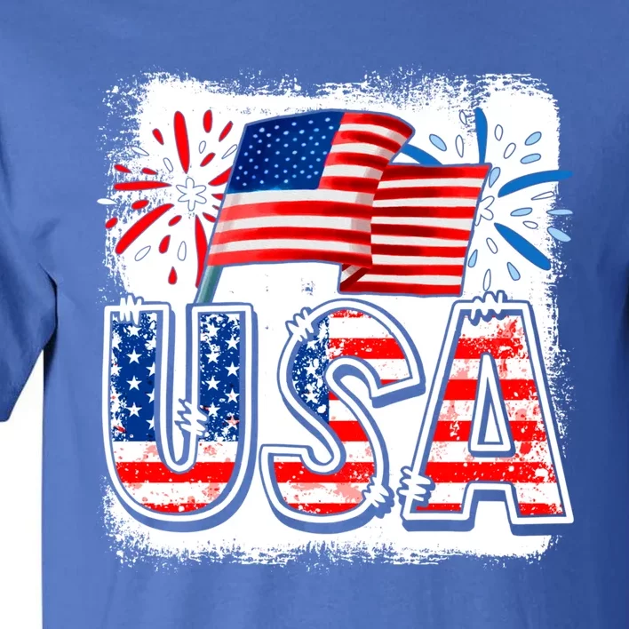 American Flag Funny Usa 4th Of July Funny Mom Mama Gift Tall T-Shirt